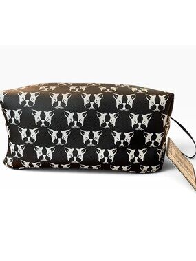 Dabney Lee French Bulldog Frenchie Boston Terrier Dog Print Cosmetic Bag  NWT